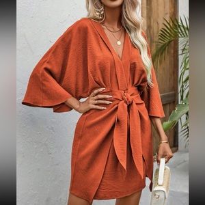 Elegant Rust Mini Dress